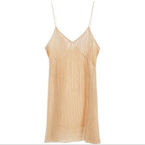 NWT Zara beaded mini dress champagne cream color